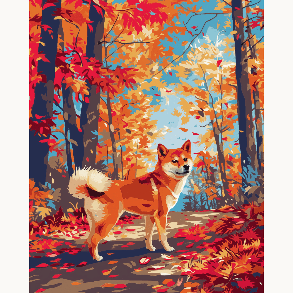 Shiba en automne
