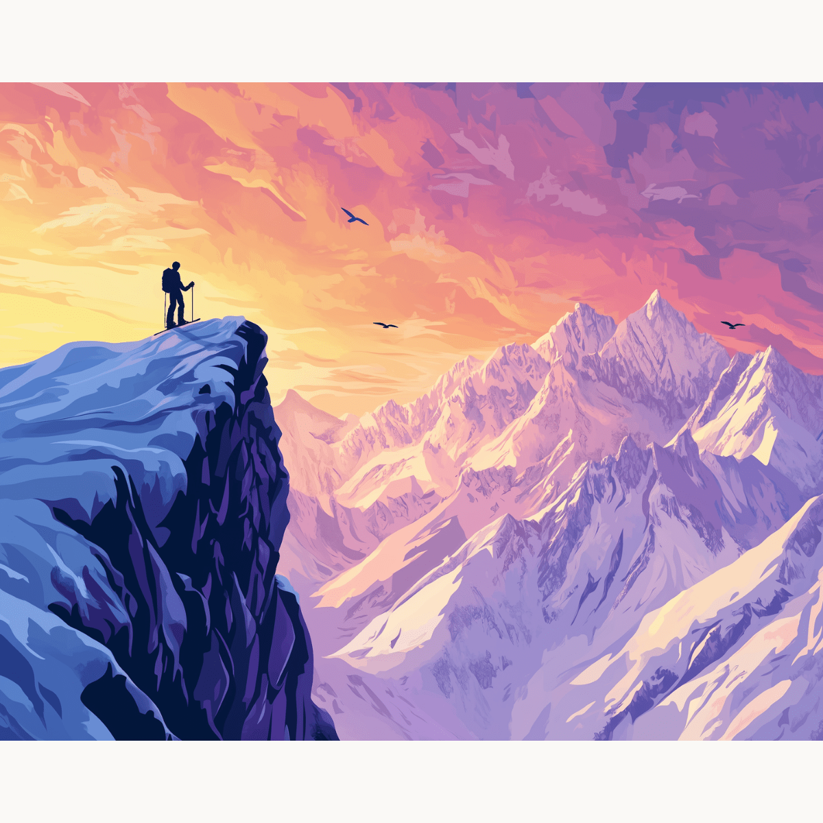 Skier's View - Number Artist Paint by Numbers Kits