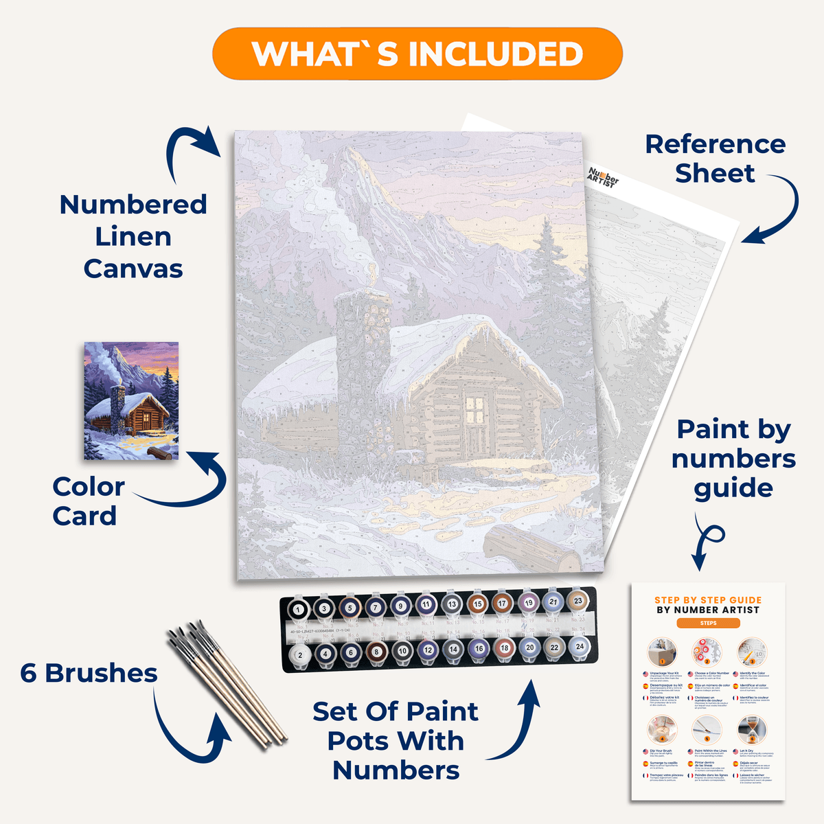 Snowland Cottage - Number Artist Paint by Numbers Kits
