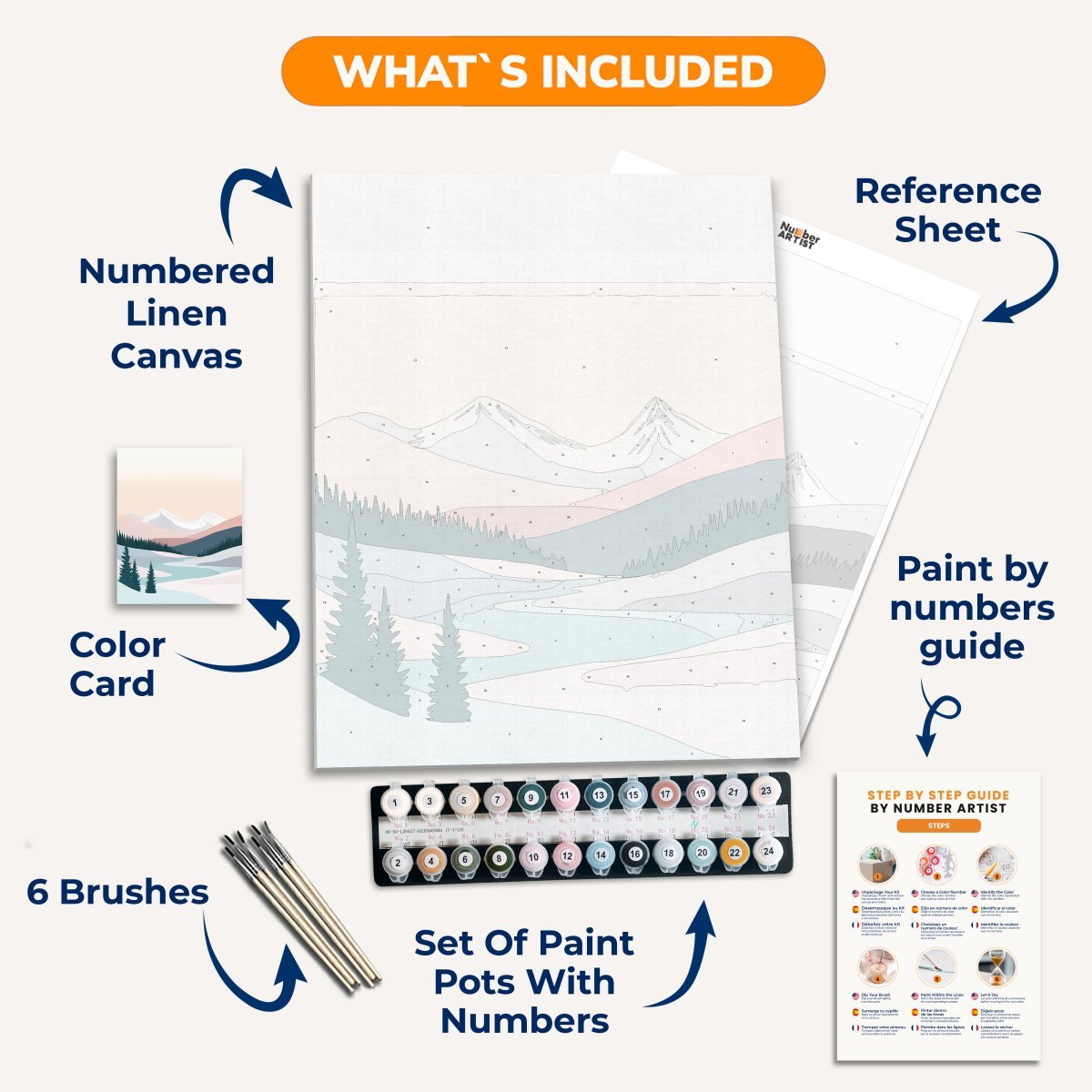 Snowy Mountains - Number Artist Paint by Numbers Kits