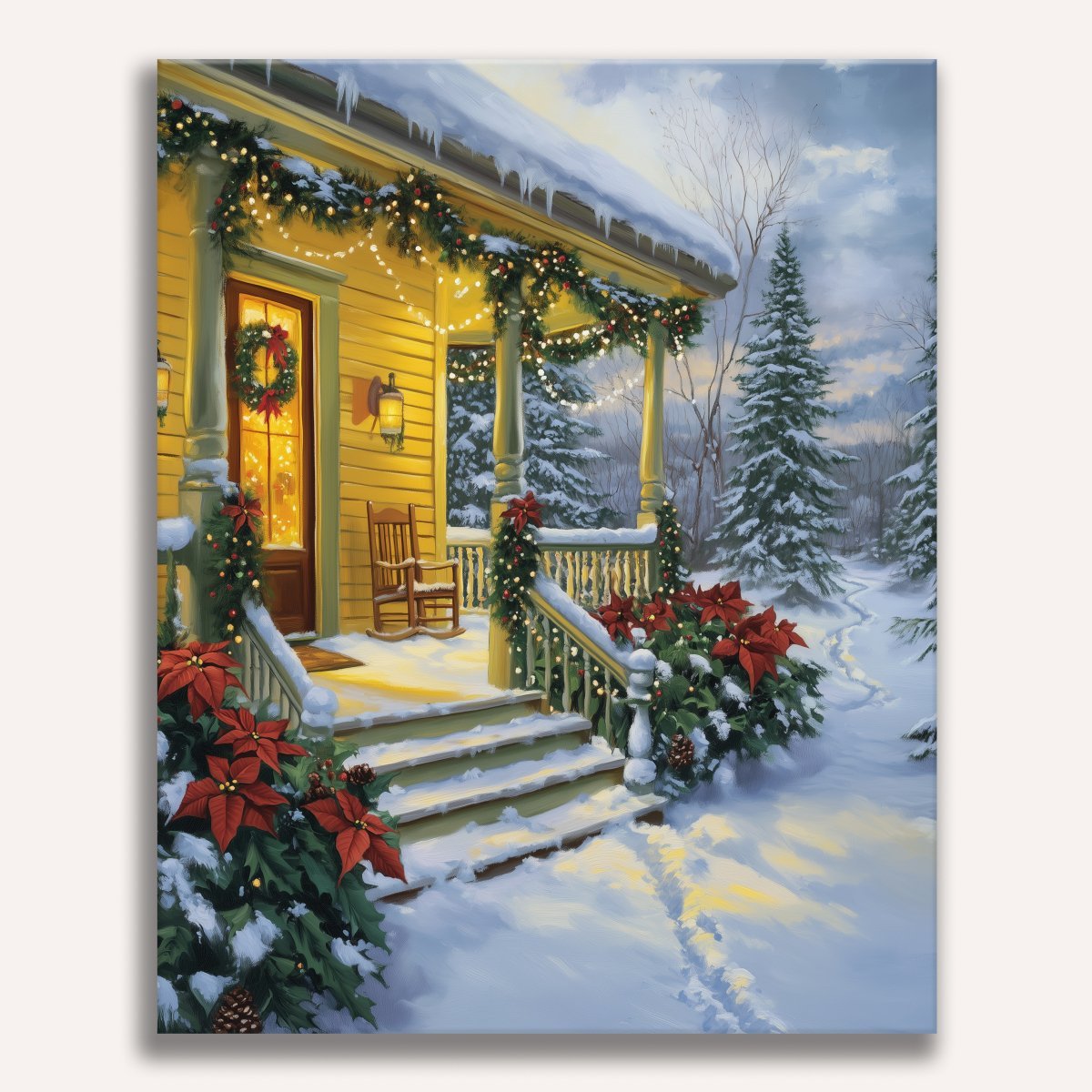 Snowy Porch - Number Artist Paint by Numbers Kits