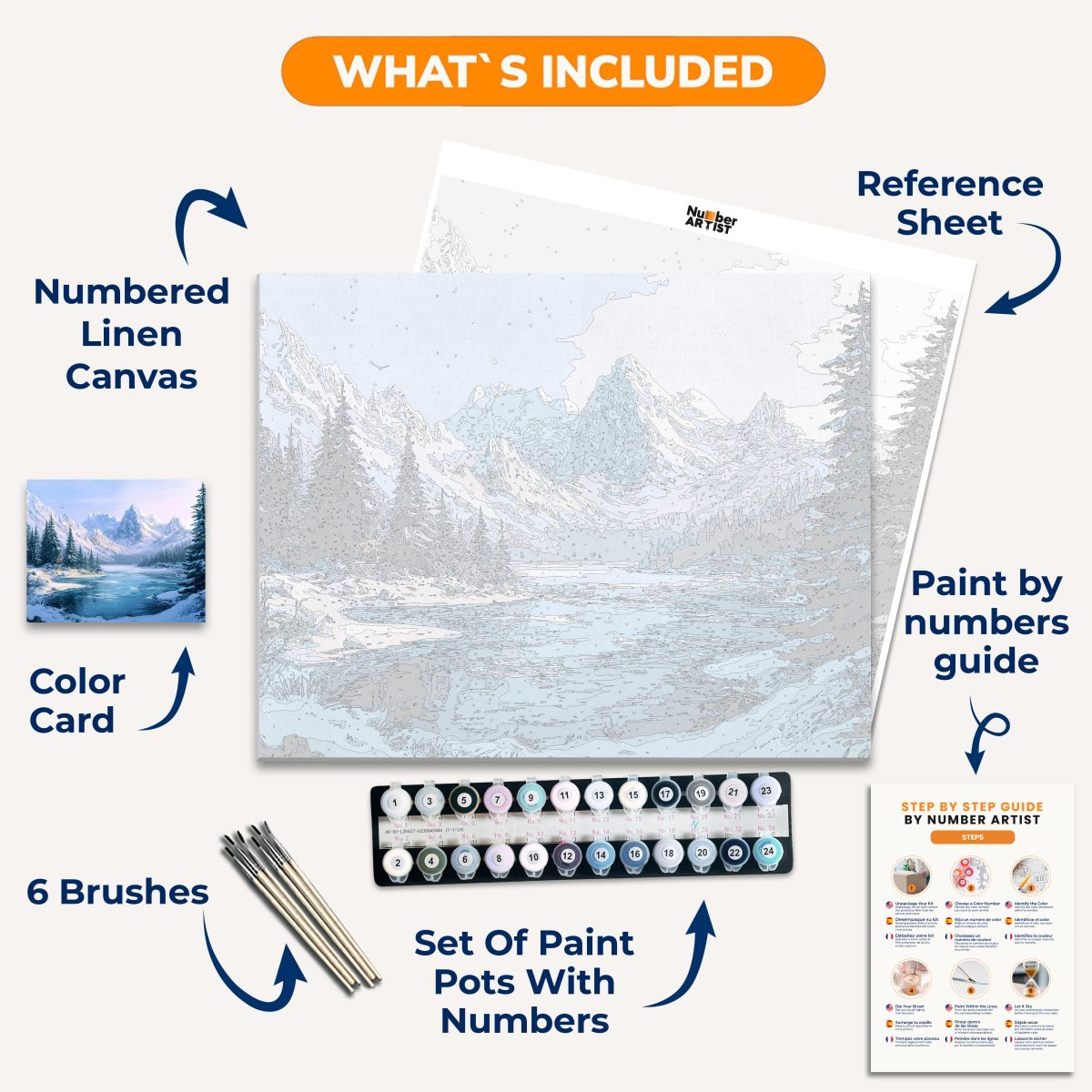 Solid Winter Waters - Number Artist Paint by Numbers Kits