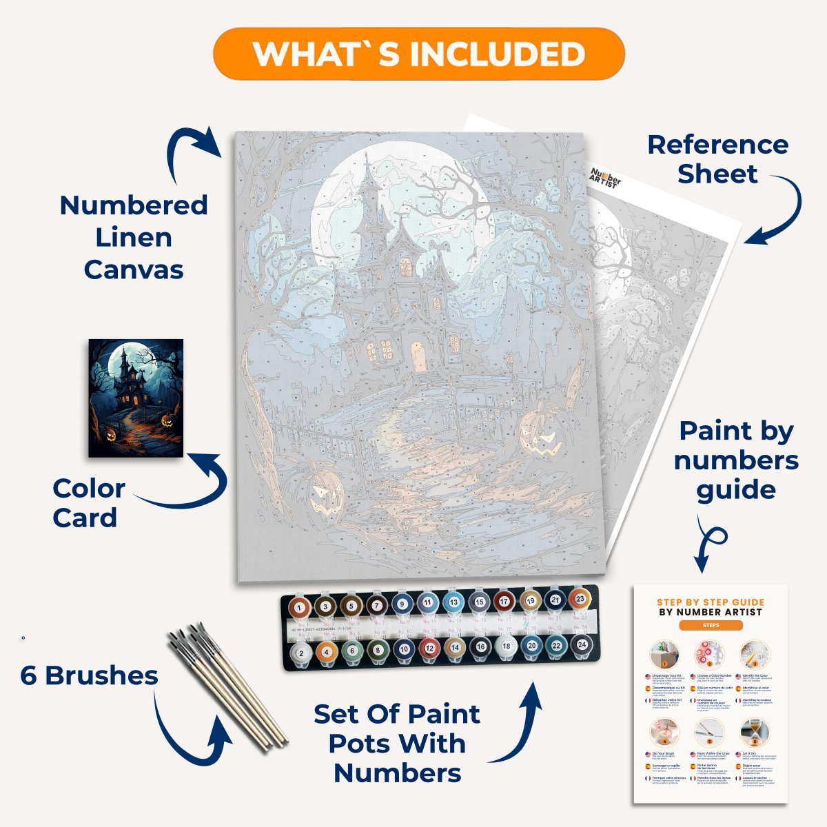 Spooky Halloween - Number Artist Paint by Numbers Kits