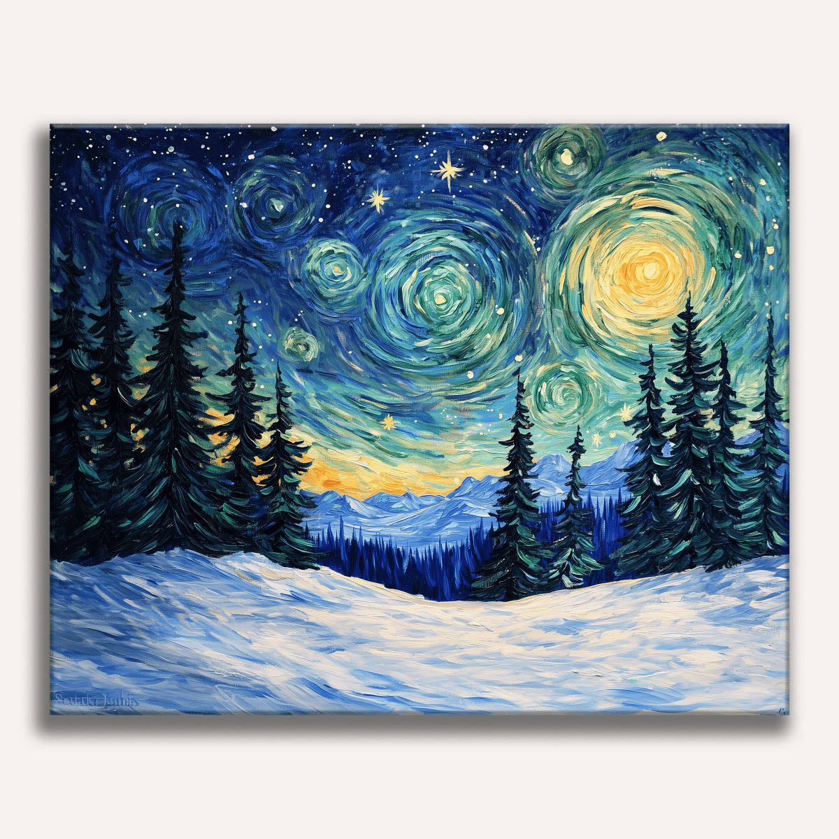 Starry Night Christmas - Number Artist Paint by Numbers Kits