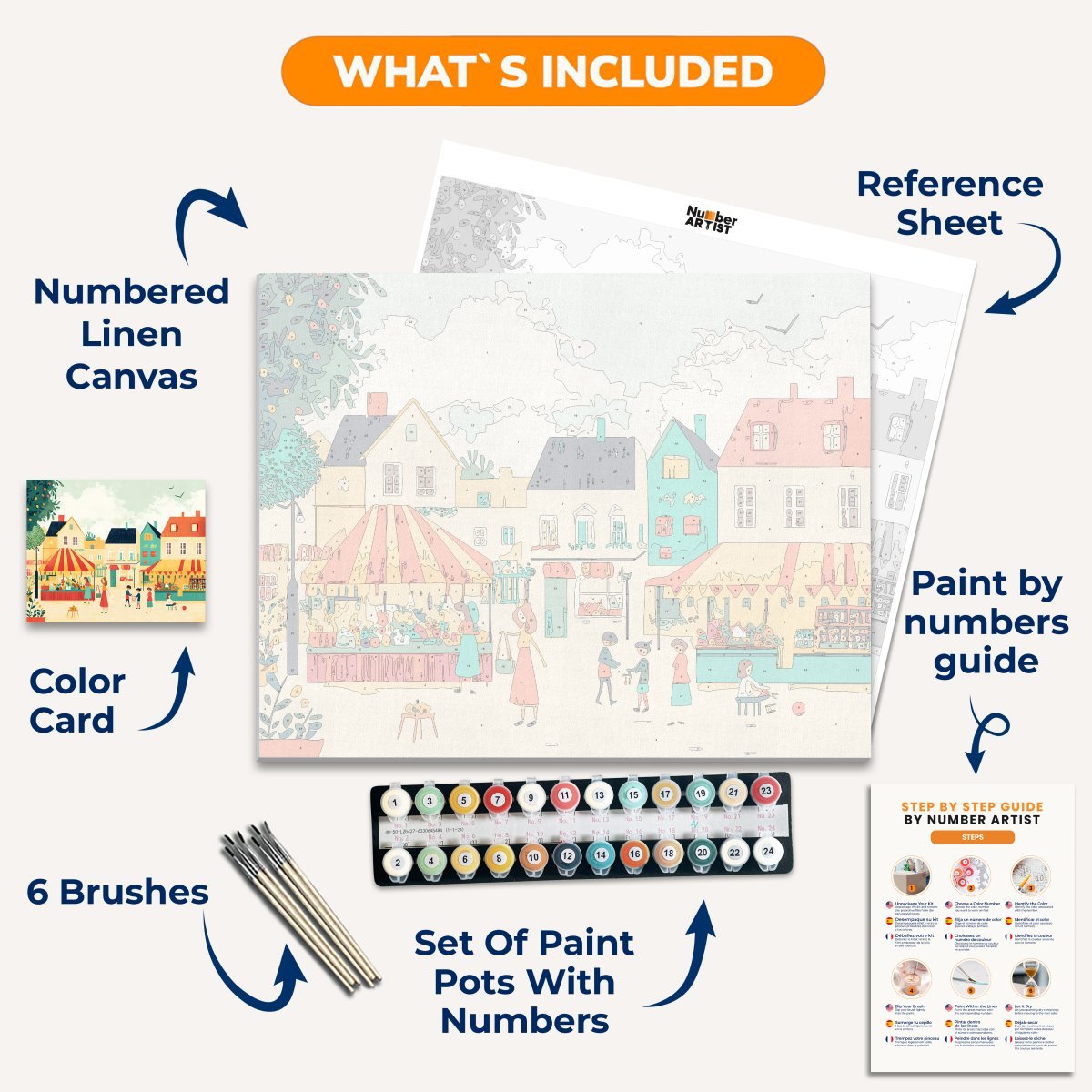 Street Market - Number Artist Paint by Numbers Kits