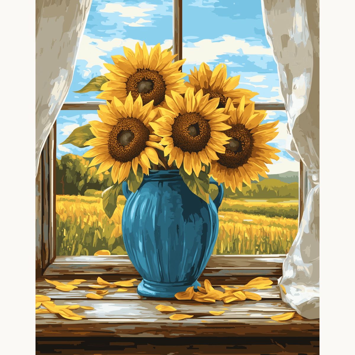 Sunflower Windowsill - Number Artist Paint by Numbers Kits