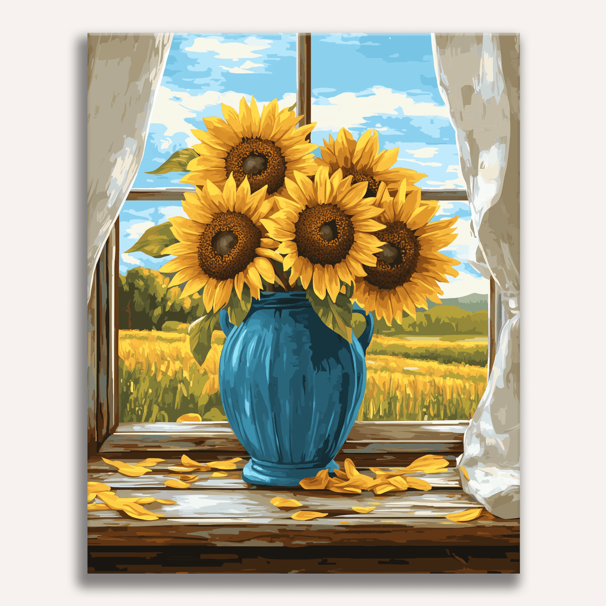 Sunflower Windowsill - Number Artist Paint by Numbers Kits