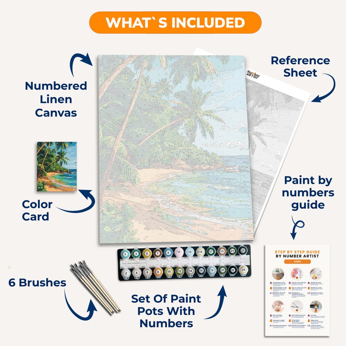 Sunny Tropical Island - Number Artist Paint by Numbers Kits