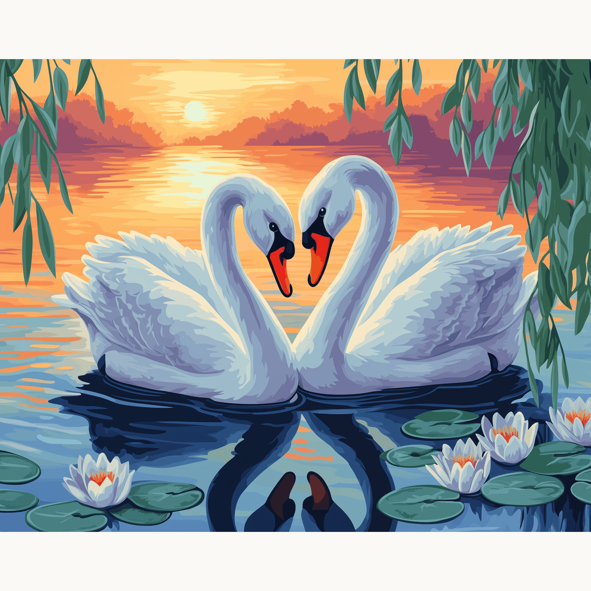 Swan Love - Number Artist Paint by Numbers Kits