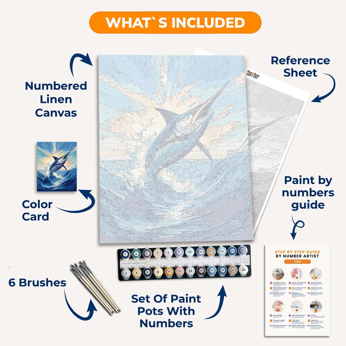 Swordfish Leap - Number Artist Paint by Numbers Kits