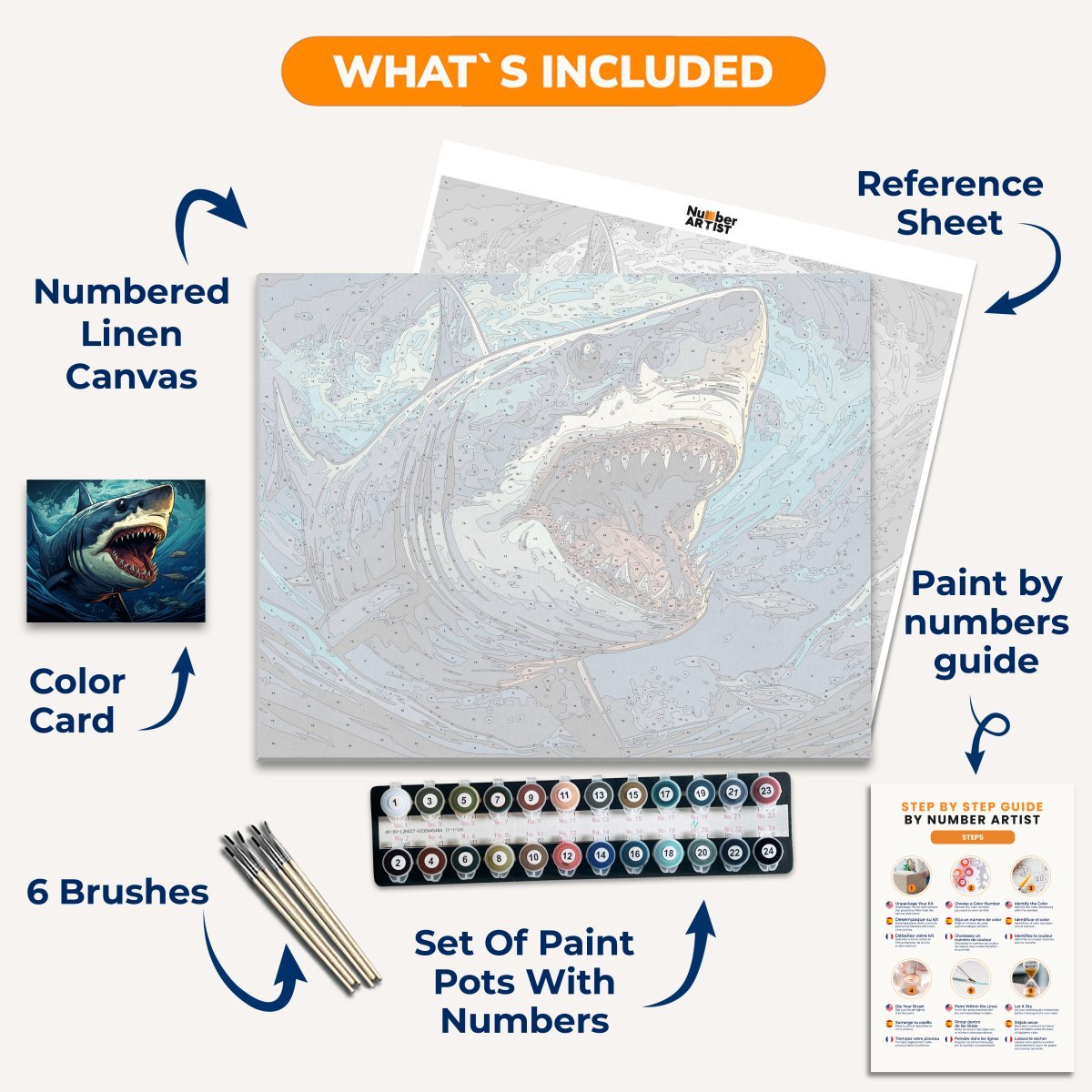 The Great White - Number Artist Paint by Numbers Kits