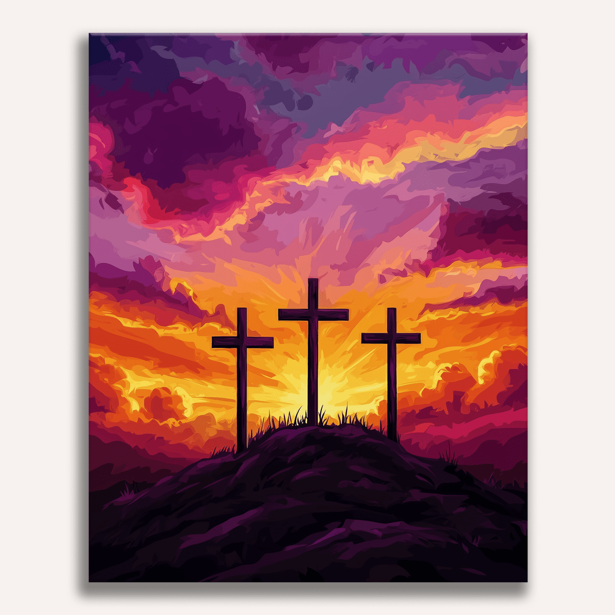 Three Crosses Paint by Numbers Kit