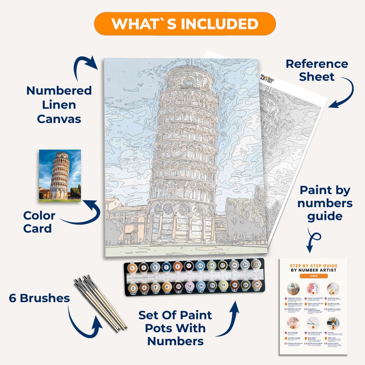 Tower of Pisa - Number Artist Paint by Numbers Kits