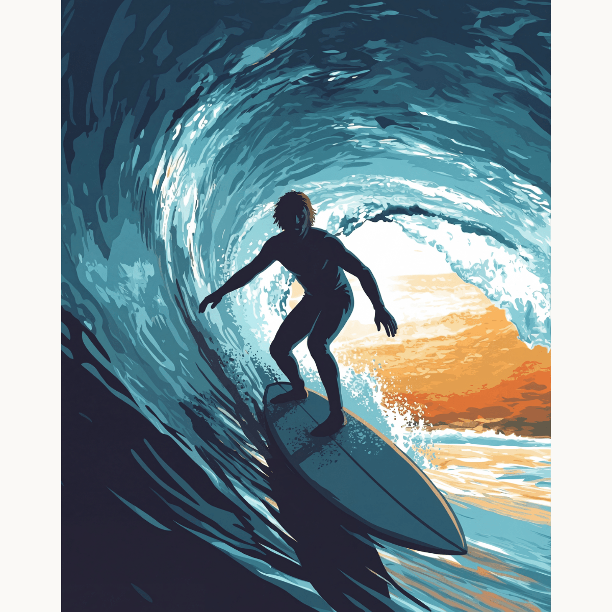 Tube Riding - Number Artist Paint by Numbers Kits
