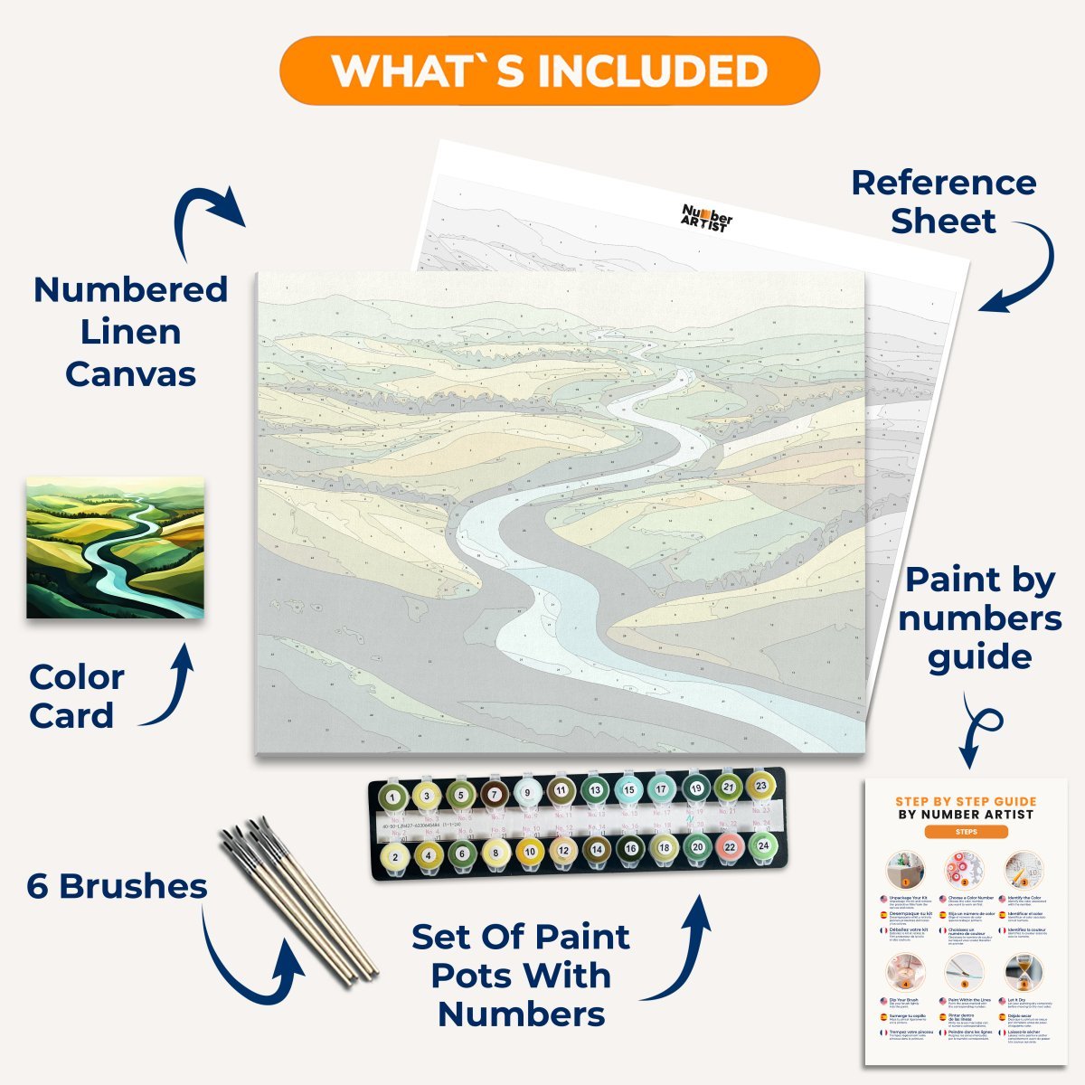 Valley River Meander - Number Artist Paint by Numbers Kits