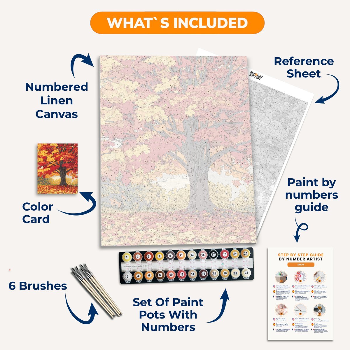 Vibrant Maple - Number Artist Paint by Numbers Kits
