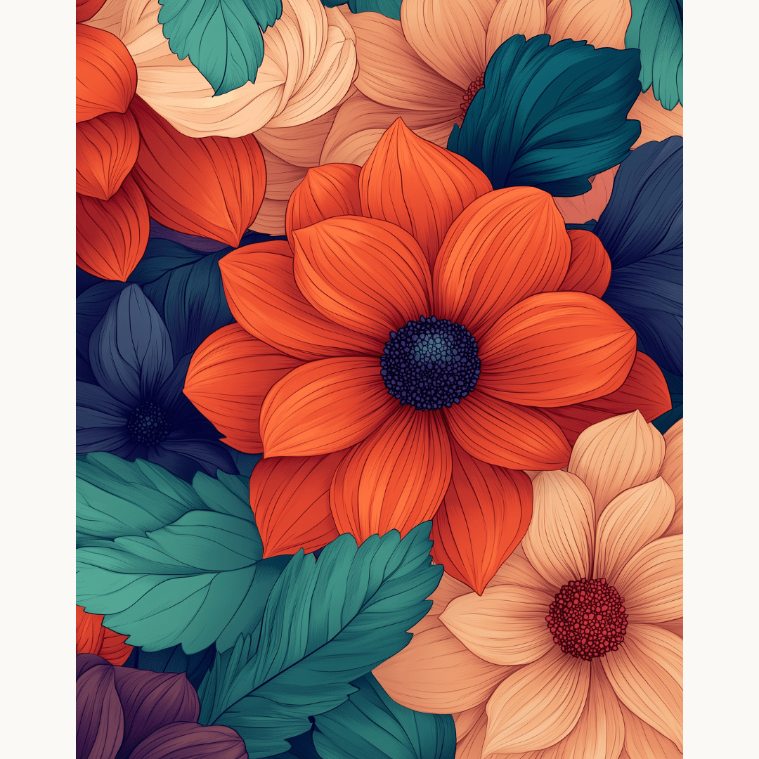 VIbrant Petals - Number Artist Paint by Numbers Kits