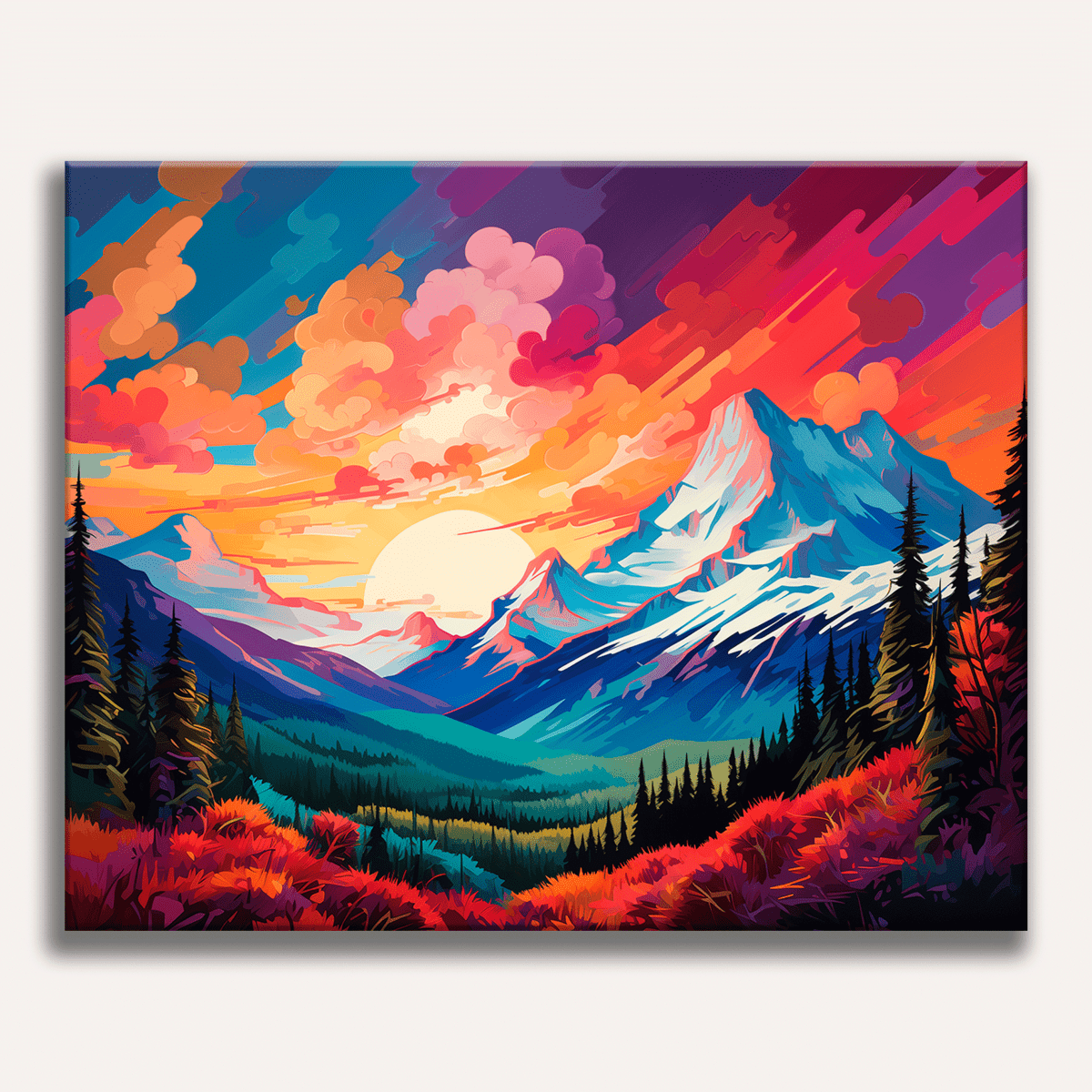 Vibrant Sky Mountain - Number Artist Paint by Numbers Kits