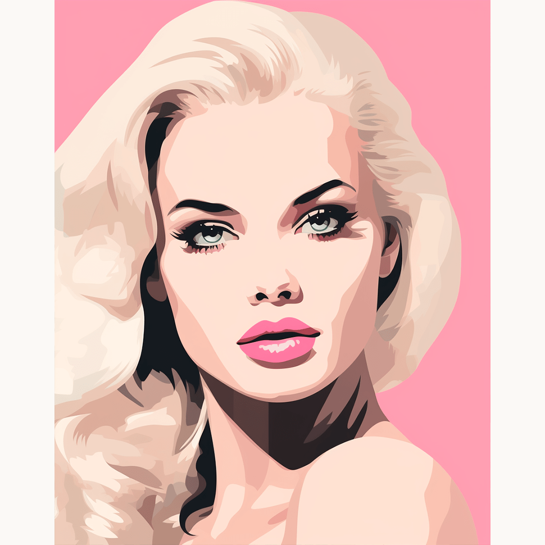 The image showcases a stylized portrait of a woman.