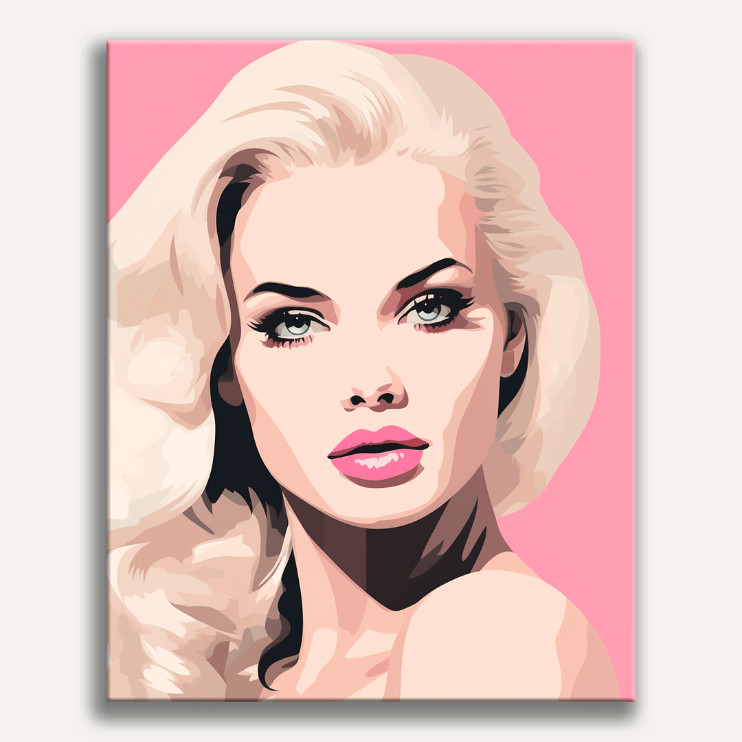 The image showcases a stylized portrait of a woman.