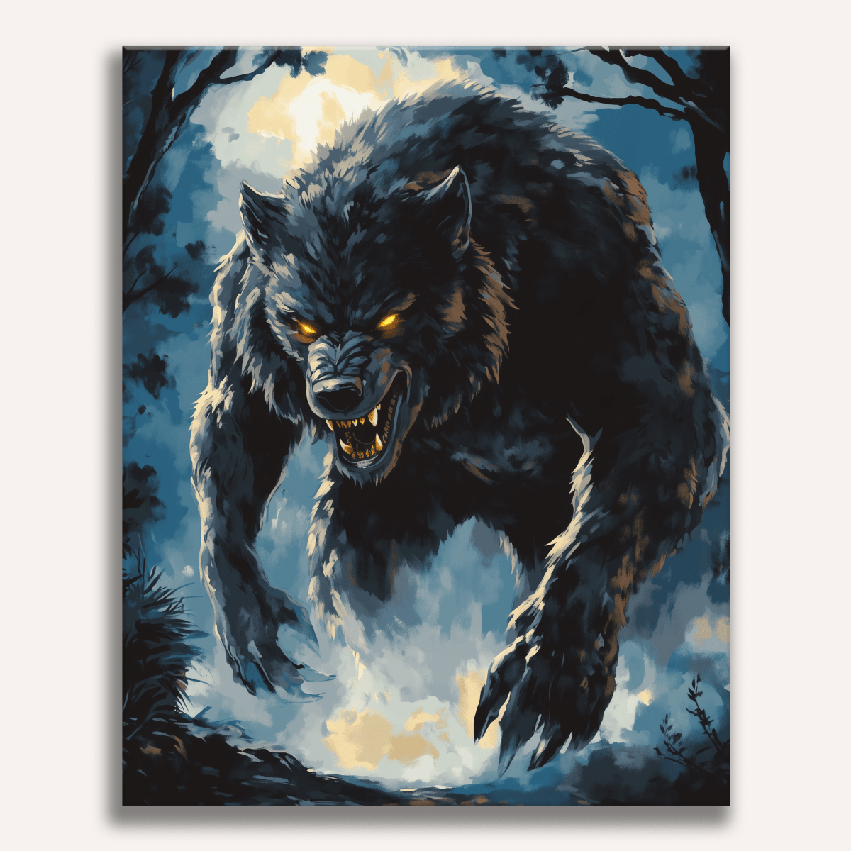 Werewolf Awakens Paint by Numbers Kit, image size:1200x1200
