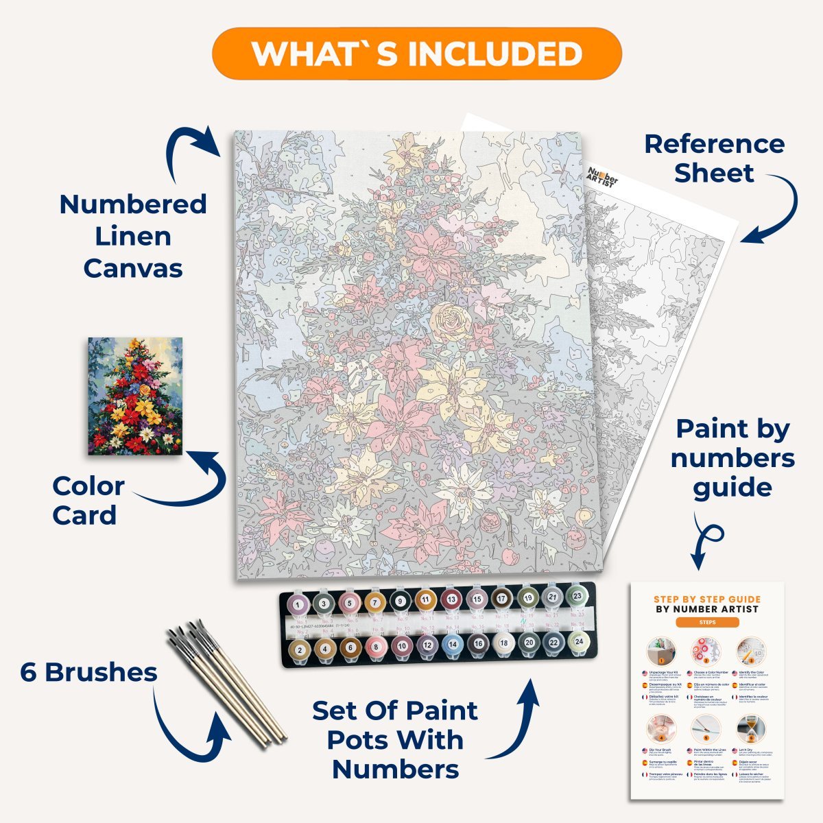 Winter Florals - Number Artist Paint by Numbers Kits