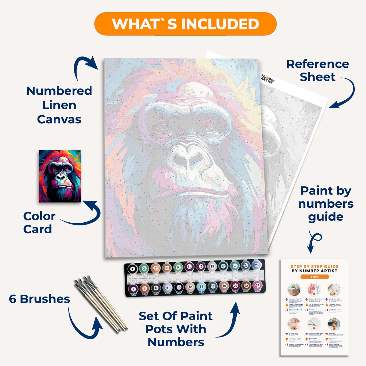 Gorilla's Wisdom - Number Artist Paint By Numbers Kits