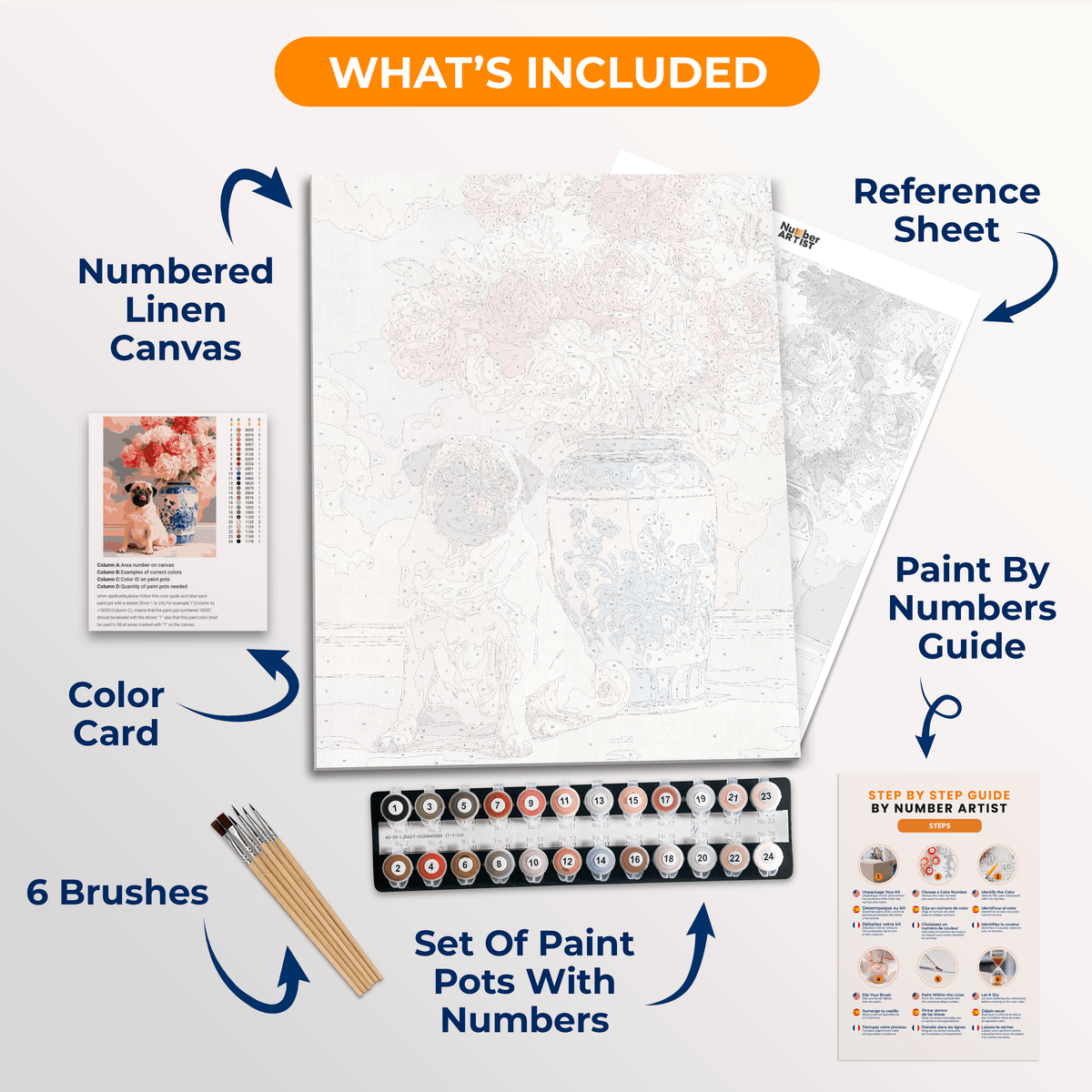 Pug & Still Life - Number Artist Paint by Numbers Kits