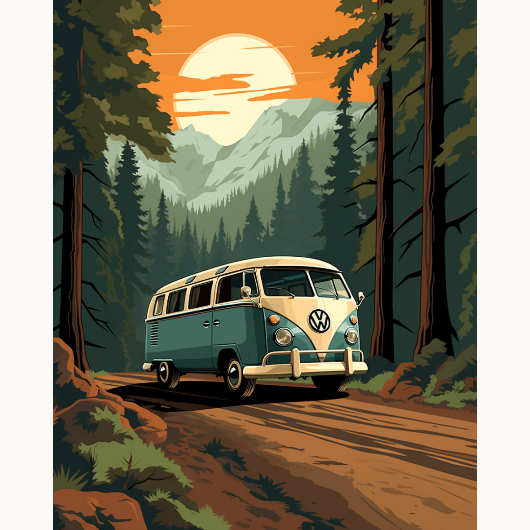 This is a promotional poster for a VW van.