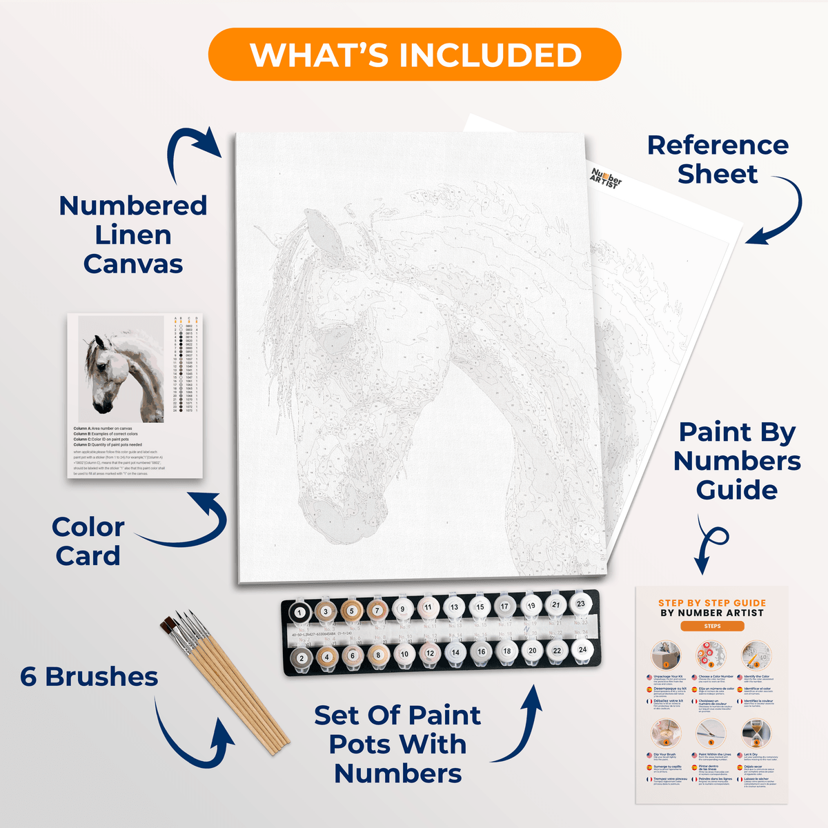 White Mane - Number Artist Paint by Numbers Kits