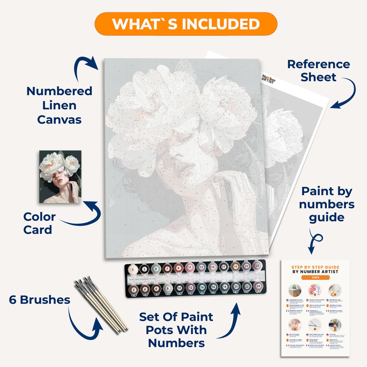 Snow White Petals - Number Artist Paint By Numbers Kits