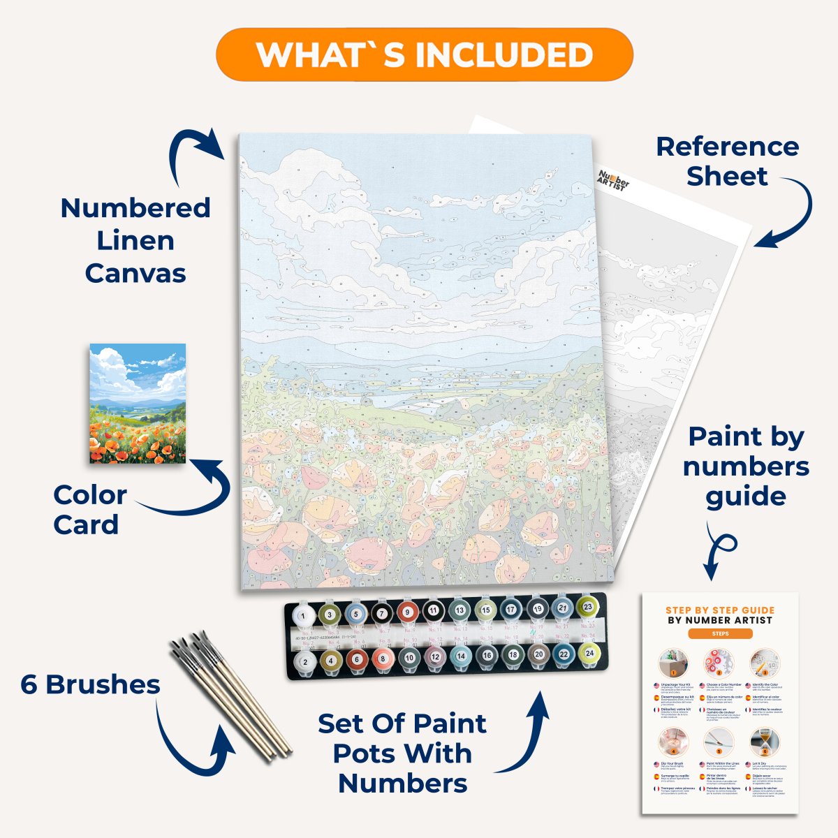 Flower Field - Number Artist Paint By Numbers Kits