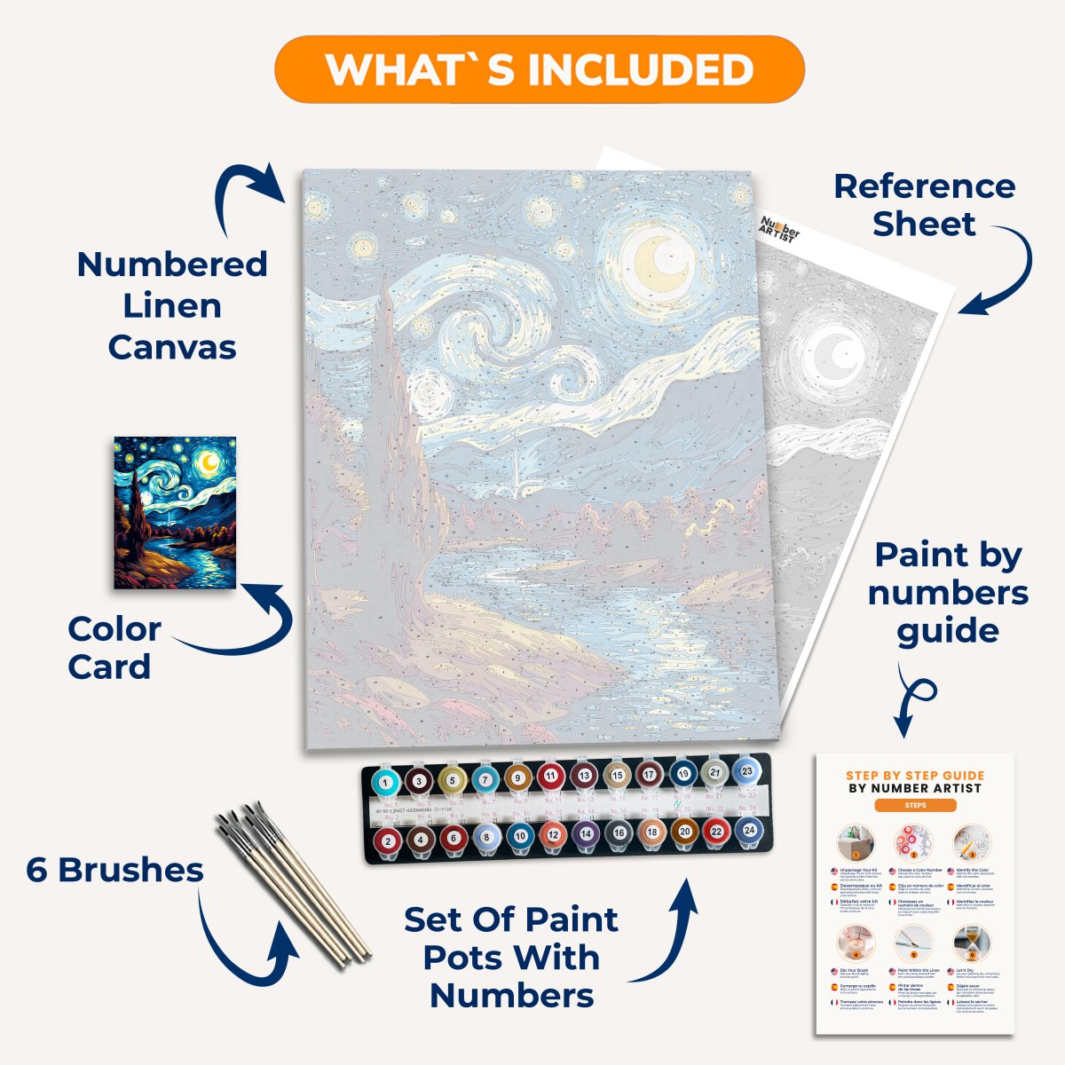 Night Swirl Over Nature - Number Artist Paint By Numbers Kits