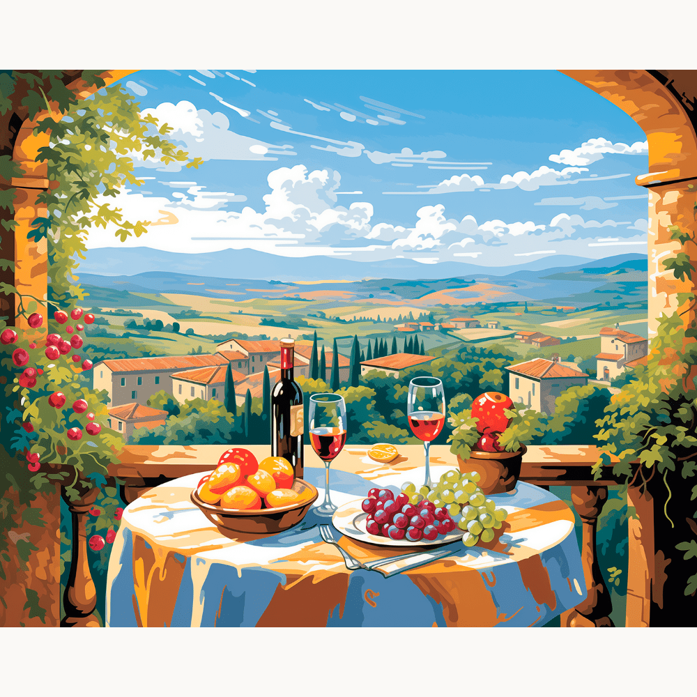 This image showcases a serene outdoor dining scene.