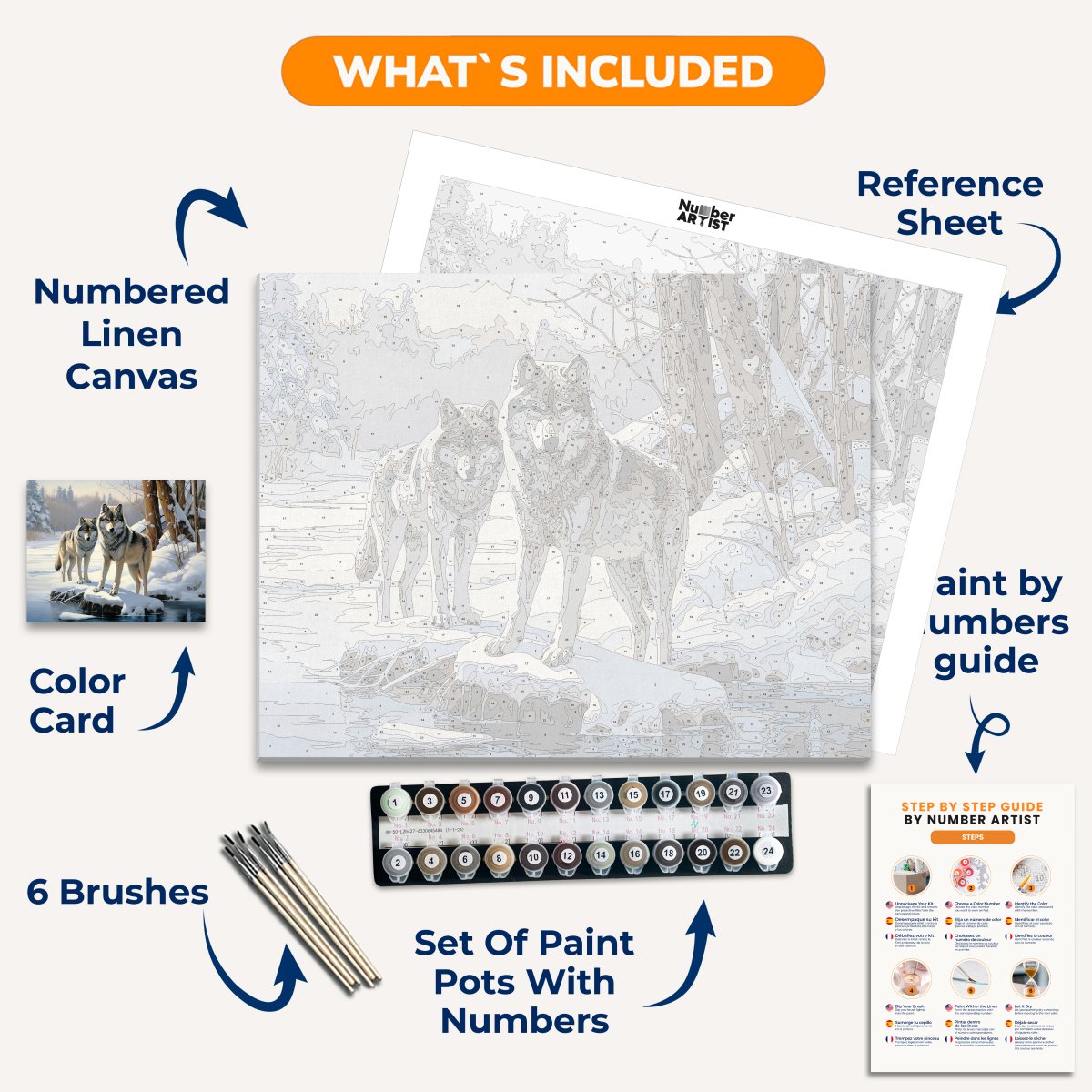 Snow Wolves - Number Artist Paint By Numbers Kits