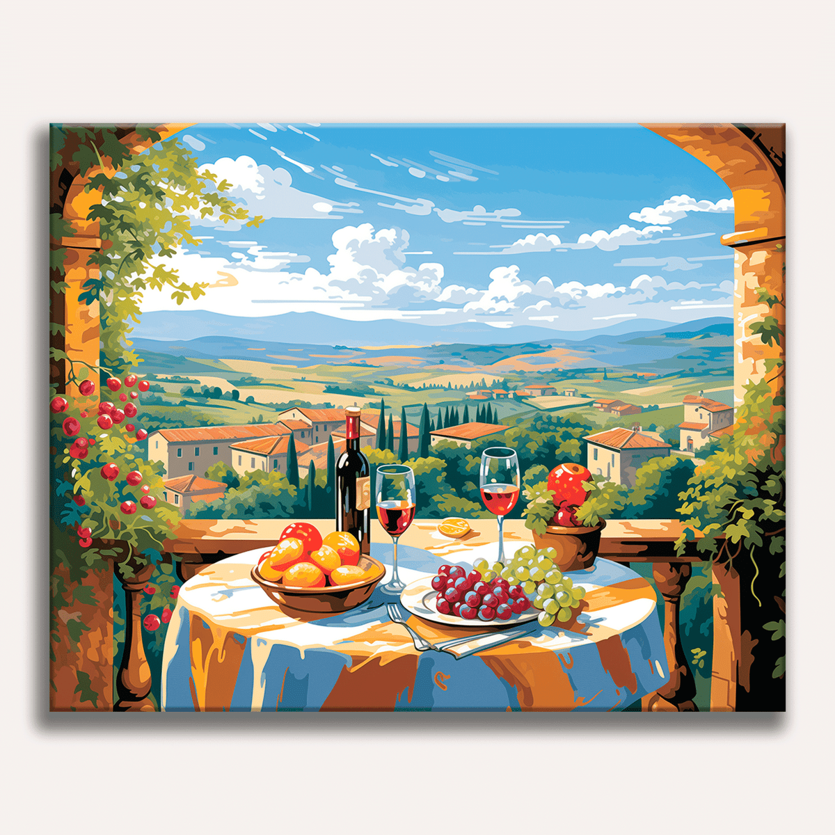 This image showcases a serene outdoor dining scene.