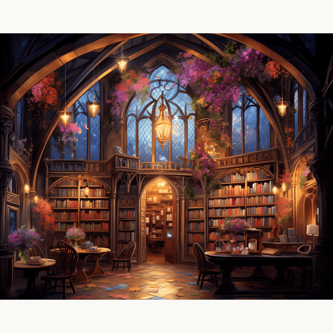 A beautifully decorated room with a gothic atmosphere.