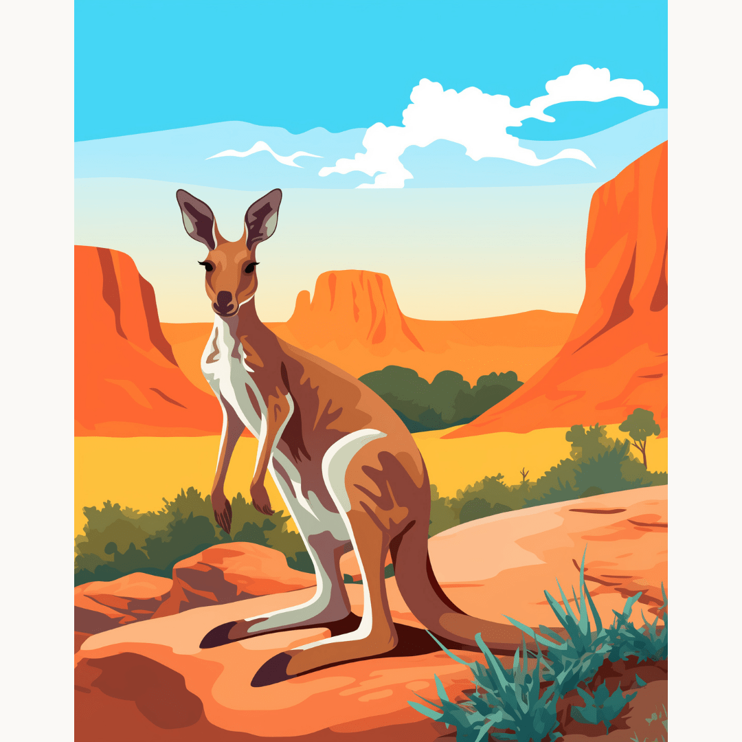 Wandering Kangaroo - Number Artist Paint By Numbers Kits