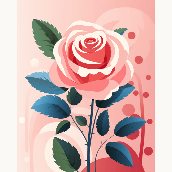 Baby Pink Rose Paint by Numbers Kit by Number Artist
