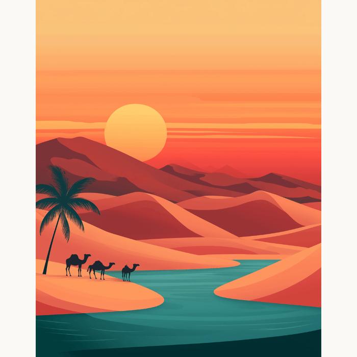 Camel Desert Paint by Numbers Kit by Number Artist