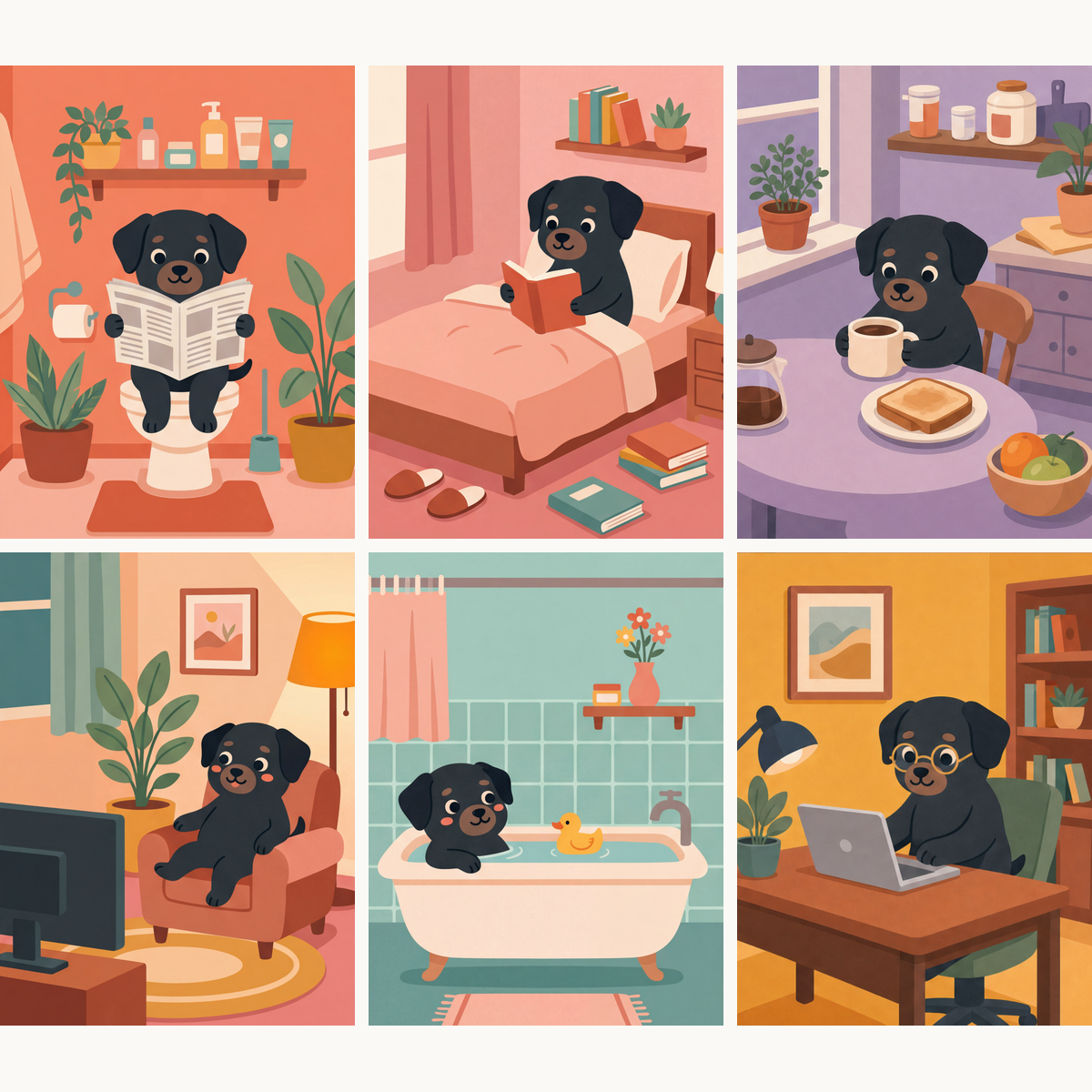 Puppy Routine - Number Artist Paint by Numbers Kits