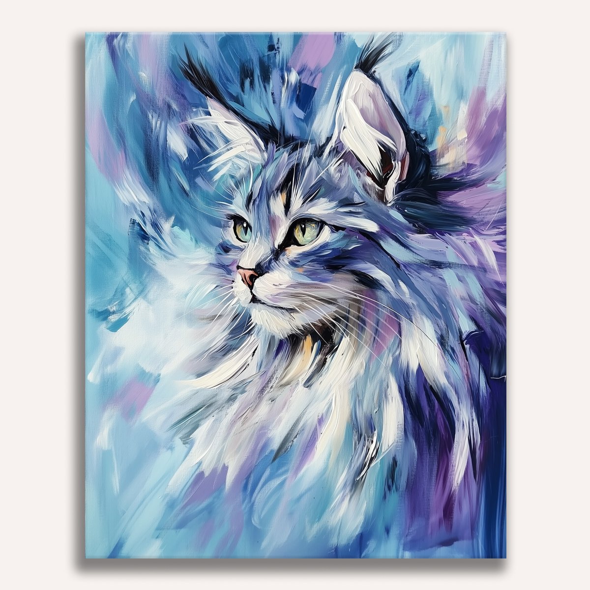 Abstract Maine Coon - Number Artist Diamond Painting Kits