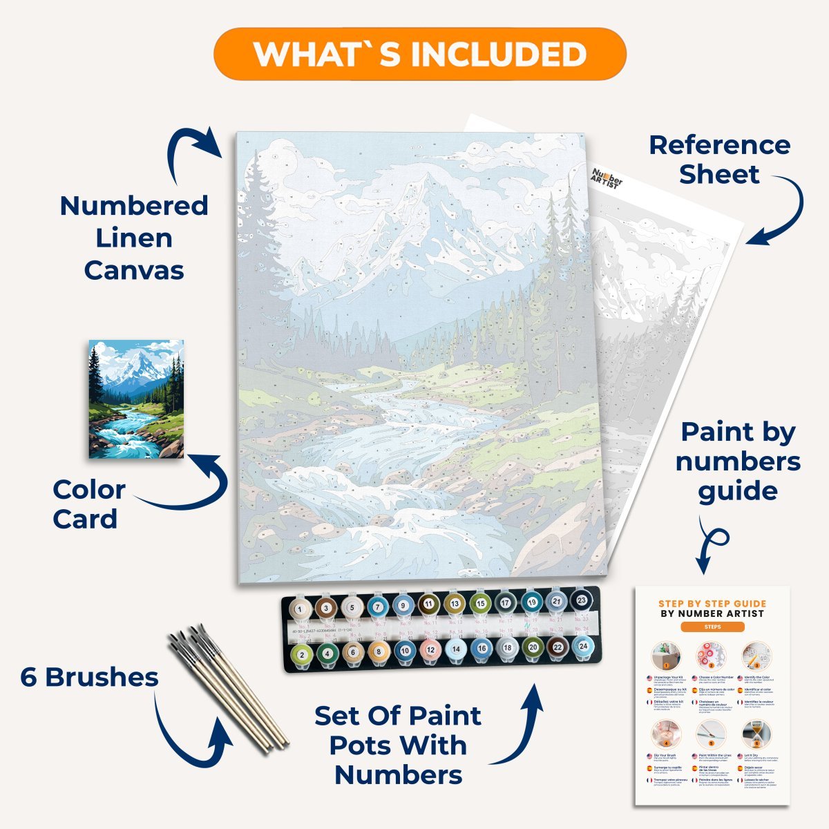 Alpine Serenity Stream - Number Artist Paint By Numbers Kits