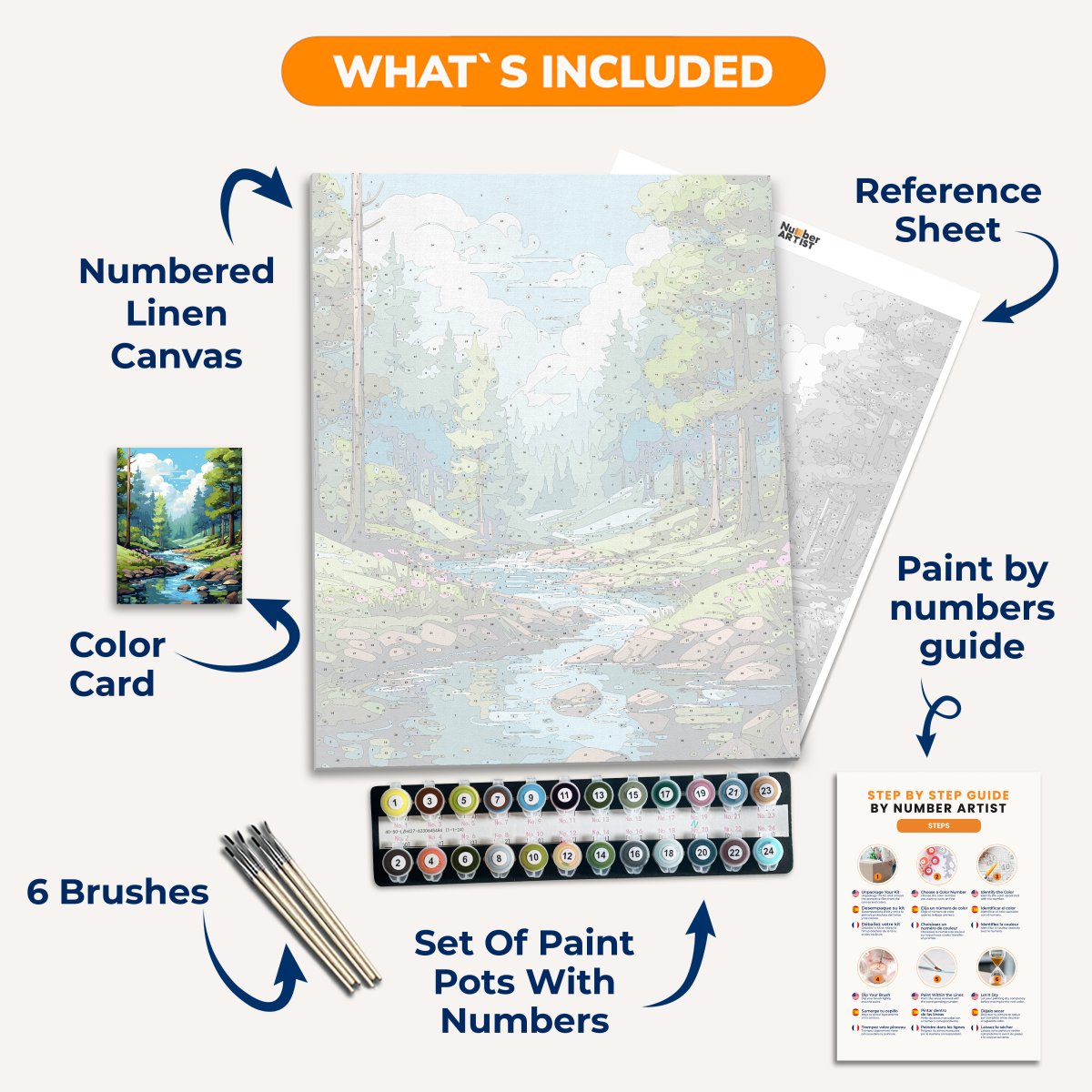 Forest Stream Serenity - Number Artist Paint By Numbers Kits