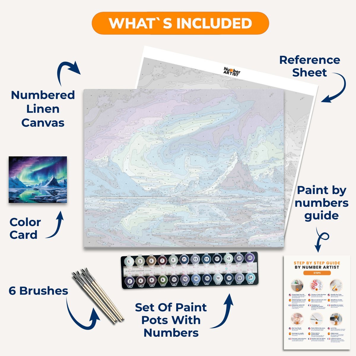 Aurora Over Peaks - Number Artist Diamond Painting Kits