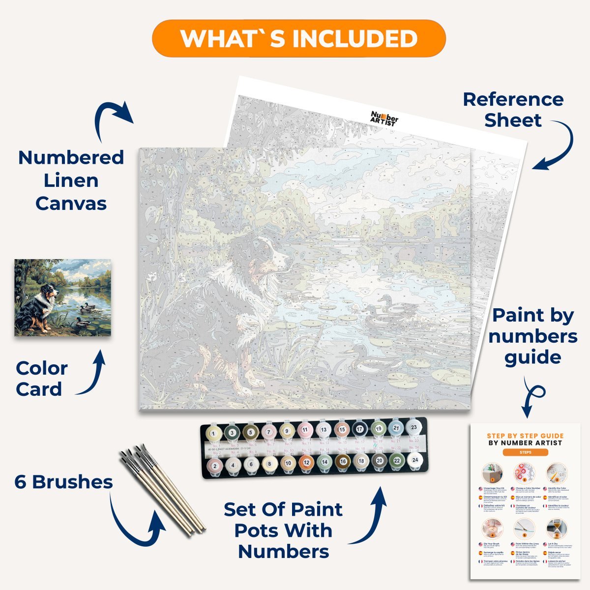 Aussie & Ducks - Number Artist Diamond Painting Kits