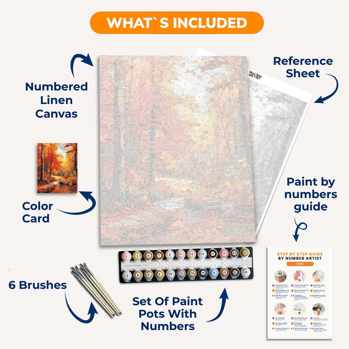 Autumn River Splendor - Number Artist Diamond Painting Kits