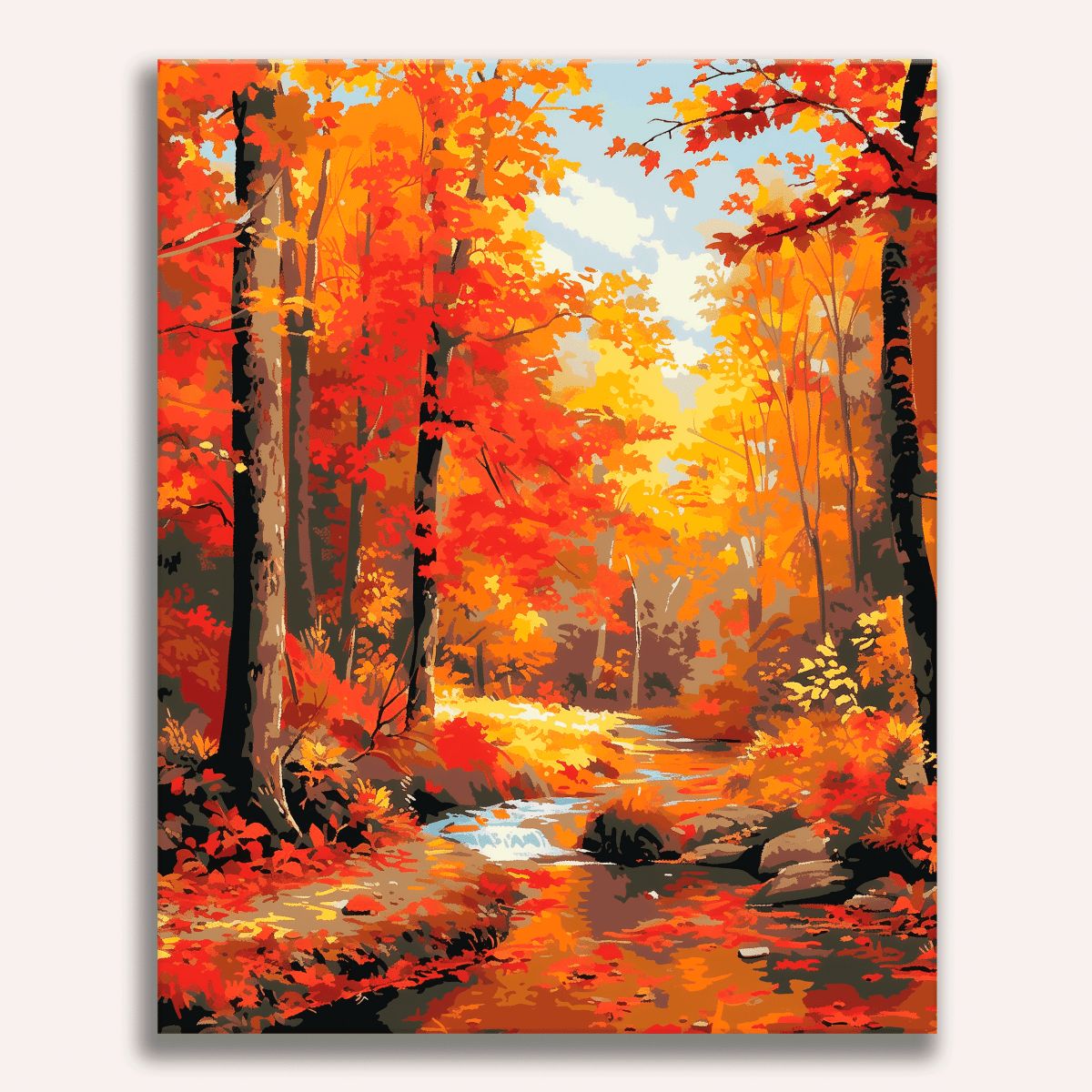 Autumn River Splendor - Number Artist Diamond Painting Kits