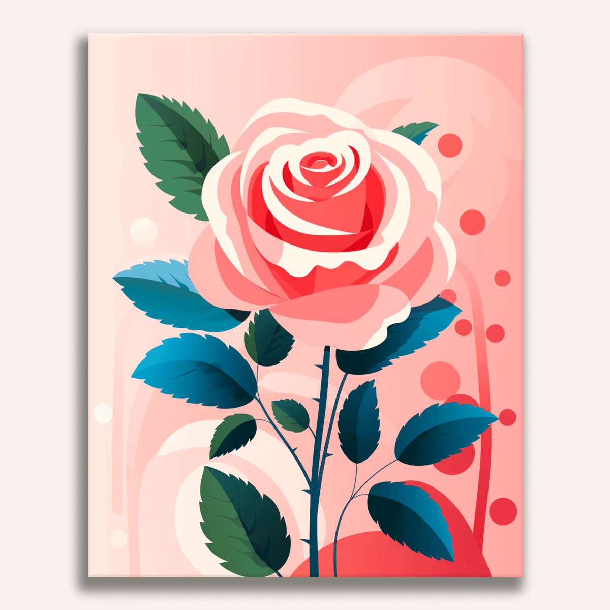 The image showcases a vibrant and detailed illustration of a rose.