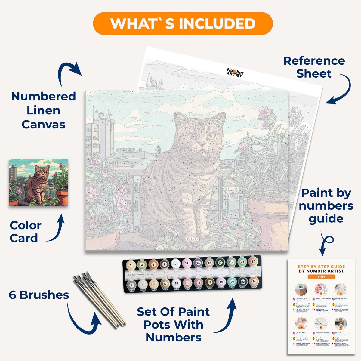 Balcony Feline - Number Artist Diamond Painting Kits